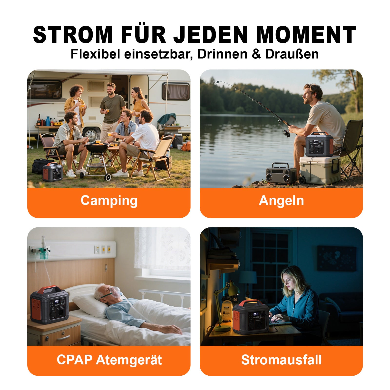 🔋 Tragbares Power Station 296Wh | Solar Generator | 300W | LED | USB | Notfall ⚡