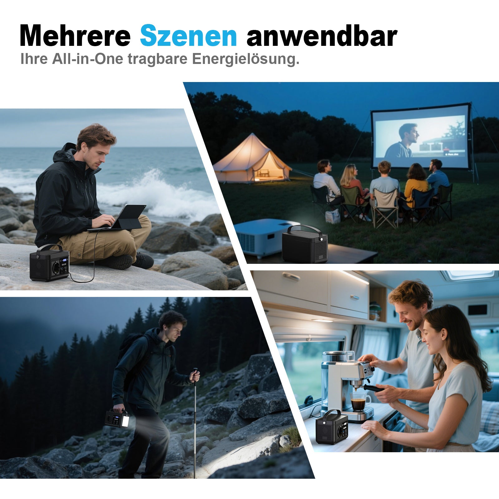 Tragbares Power Station 120W | 88,8Wh | 230V AC & DC | LED Lampe | Neu ✅