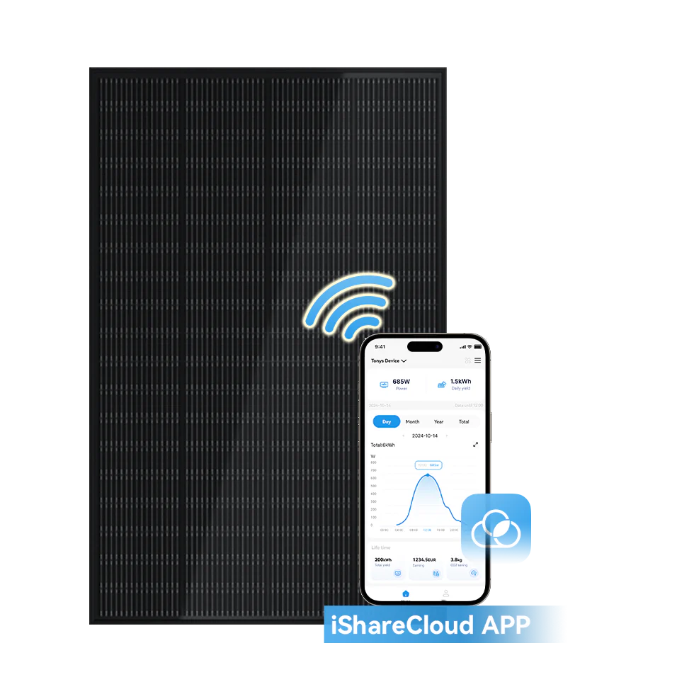 Balkonkraftwerk Sunshare Ray Set ab 200W | Geländer | App | 10 Jahre Garantie | Plug&Play