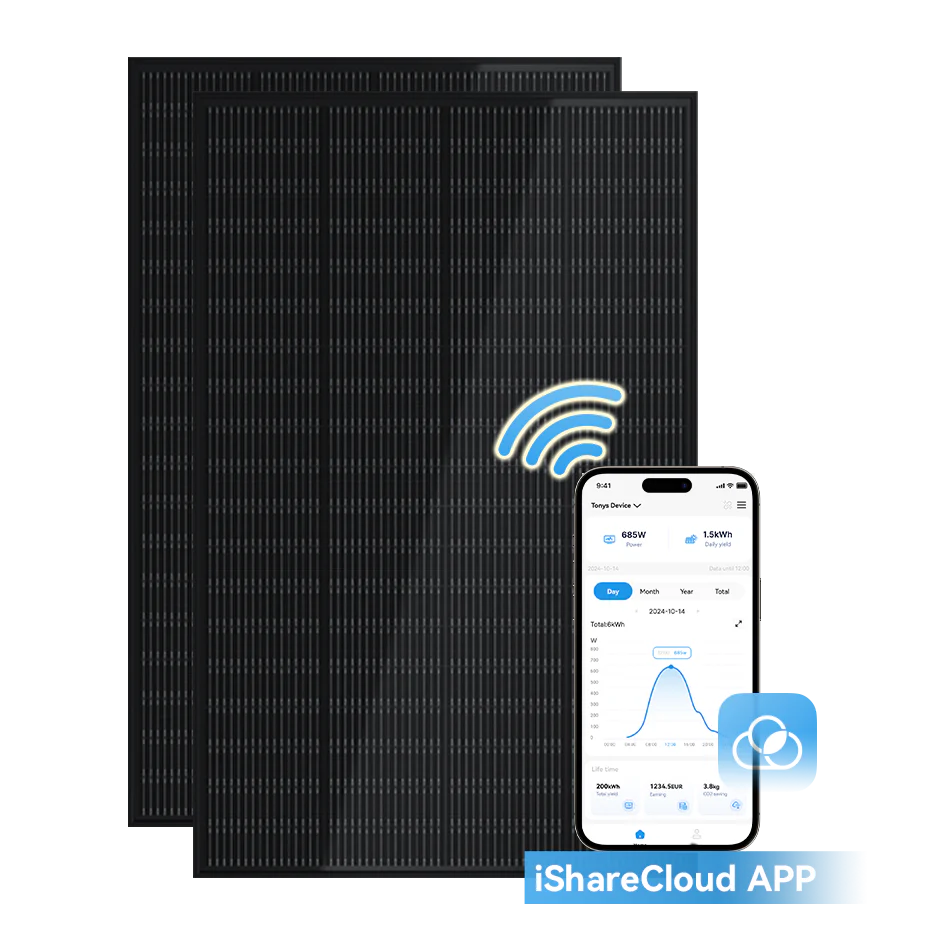 Balkonkraftwerk Sunshare Ray Set ab 200W | Geländer | App | 10 Jahre Garantie | Plug&Play