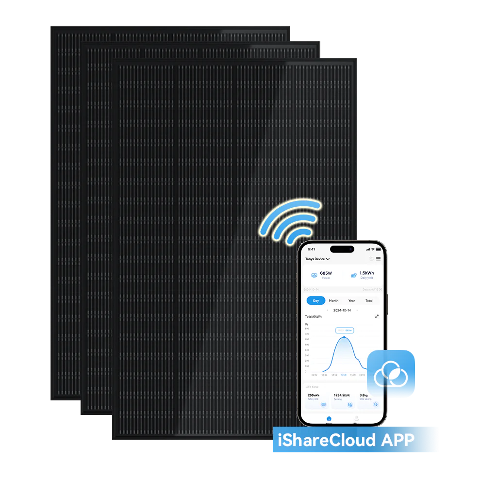 Balkonkraftwerk Sunshare Ray Set ab 200W | Geländer | App | 10 Jahre Garantie | Plug&Play