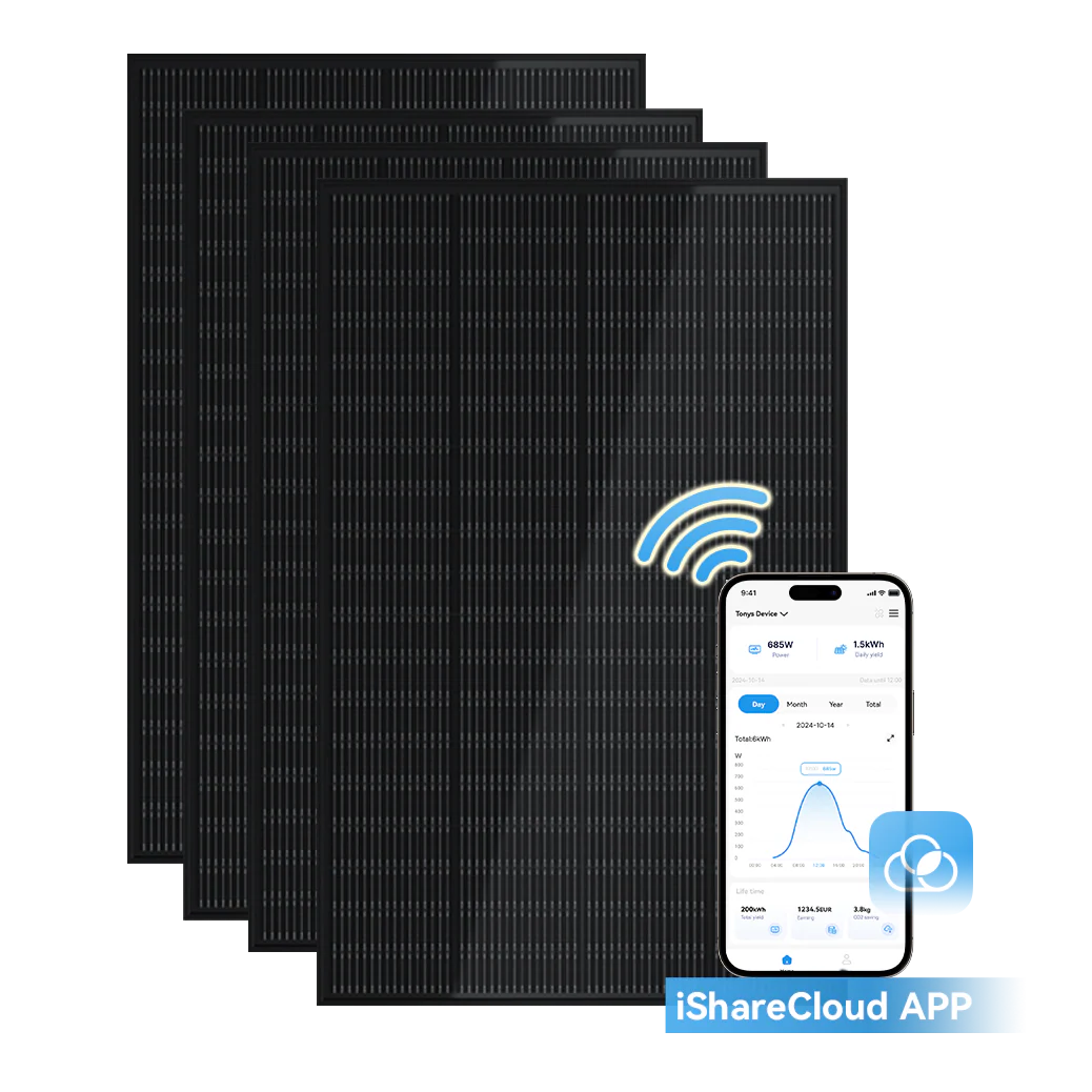 Balkonkraftwerk Sunshare Ray Set ab 200W | Geländer | App | 10 Jahre Garantie | Plug&Play