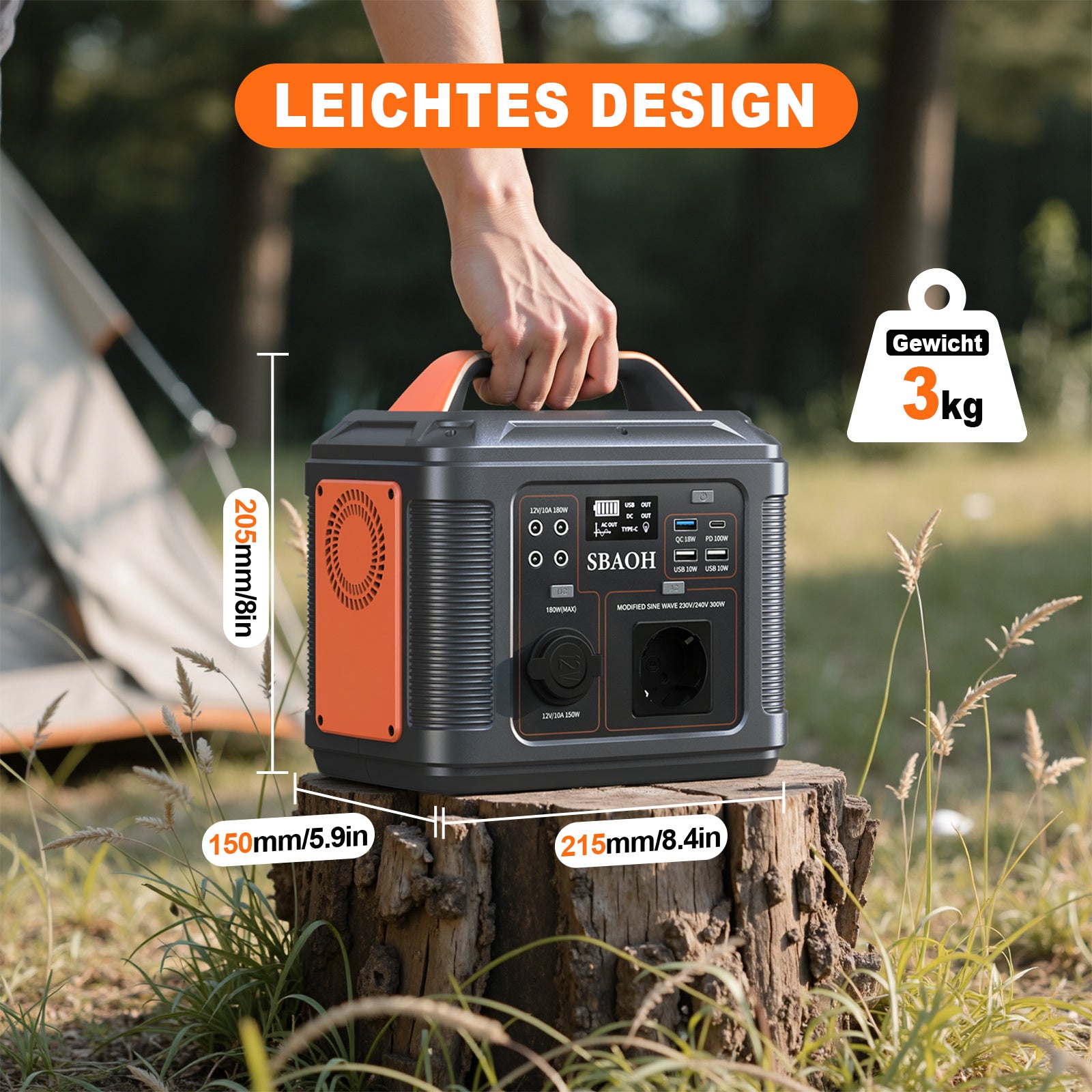 🔋 Tragbares Power Station 296Wh | Solar Generator | 300W | LED | USB | Notfall ⚡