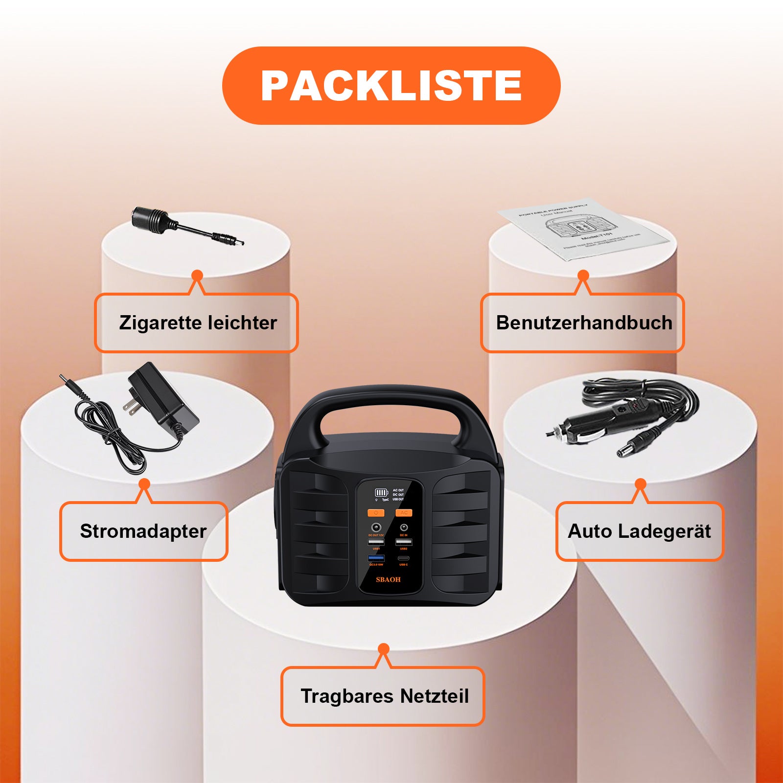 🔋 Powerbank Generator 194Wh 200W | SBAOH Akku Backup | Camping Outdoor DE ✅