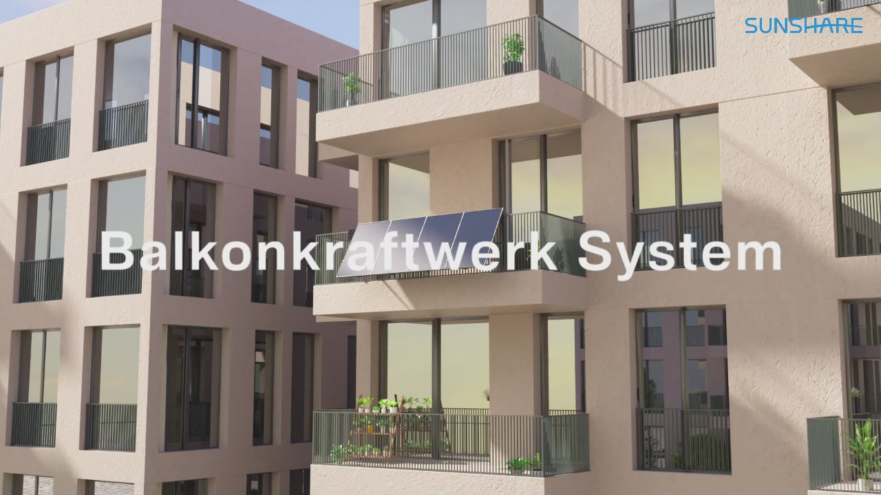 Balkonkraftwerk Sunshare Ray Set ab 200W | Geländer | App | 10 Jahre Garantie | Plug&Play