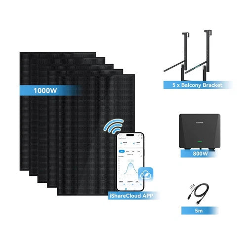 Balkonkraftwerk Sunshare Ray Set ab 400W | Geländer | App 10J Garantie Plug&Play