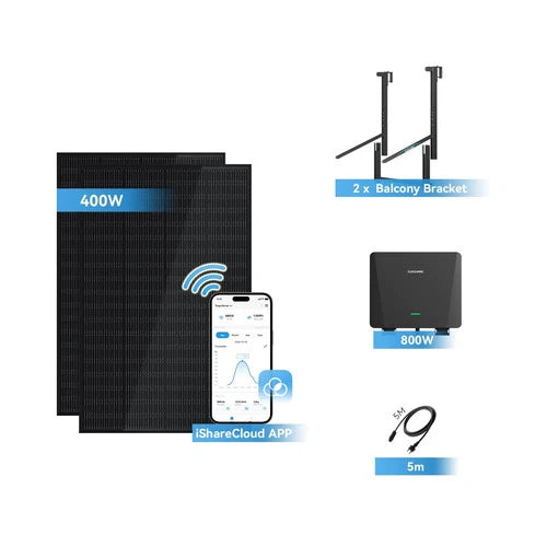 Balkonkraftwerk Sunshare Ray Set ab 400W | Geländer | App 10J Garantie Plug&Play