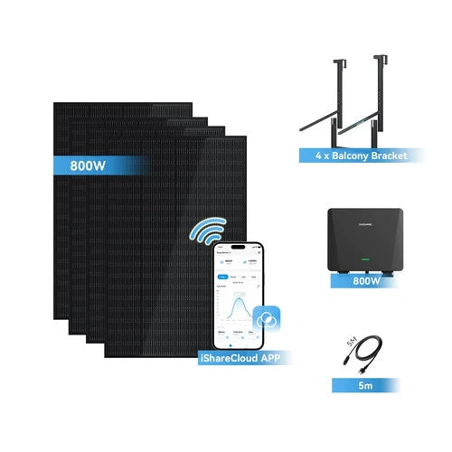 Balkonkraftwerk Sunshare Ray Set ab 400W | Geländer | App 10J Garantie Plug&Play