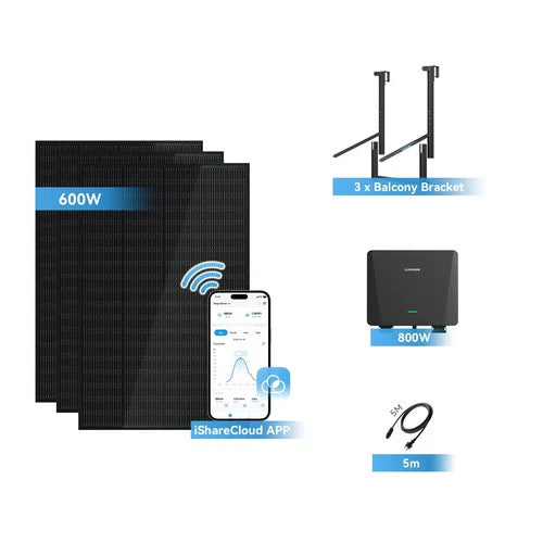 Balkonkraftwerk Sunshare Ray Set ab 400W | Geländer | App 10J Garantie Plug&Play